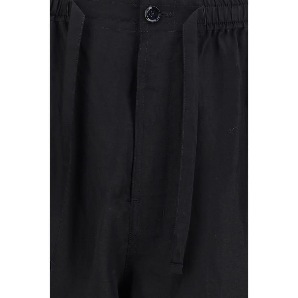 Lemaire Black Linen Pyjama Trousers