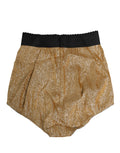 Dolce & Gabbana Goldfarbene Seidenmischung High Waist Miederhose Unterwäsche