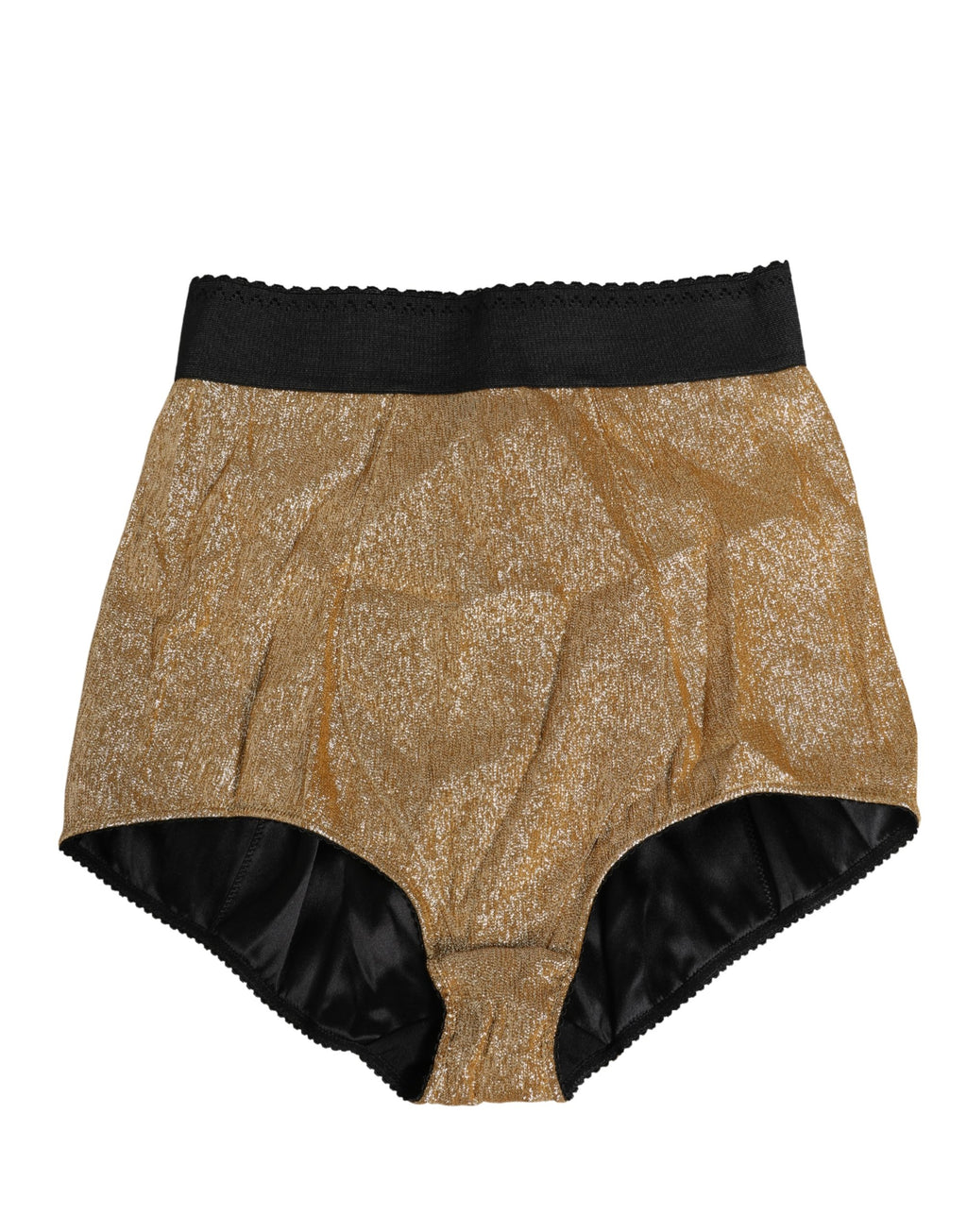 Dolce & Gabbana Goldfarbene Seidenmischung High Waist Miederhose Unterwäsche