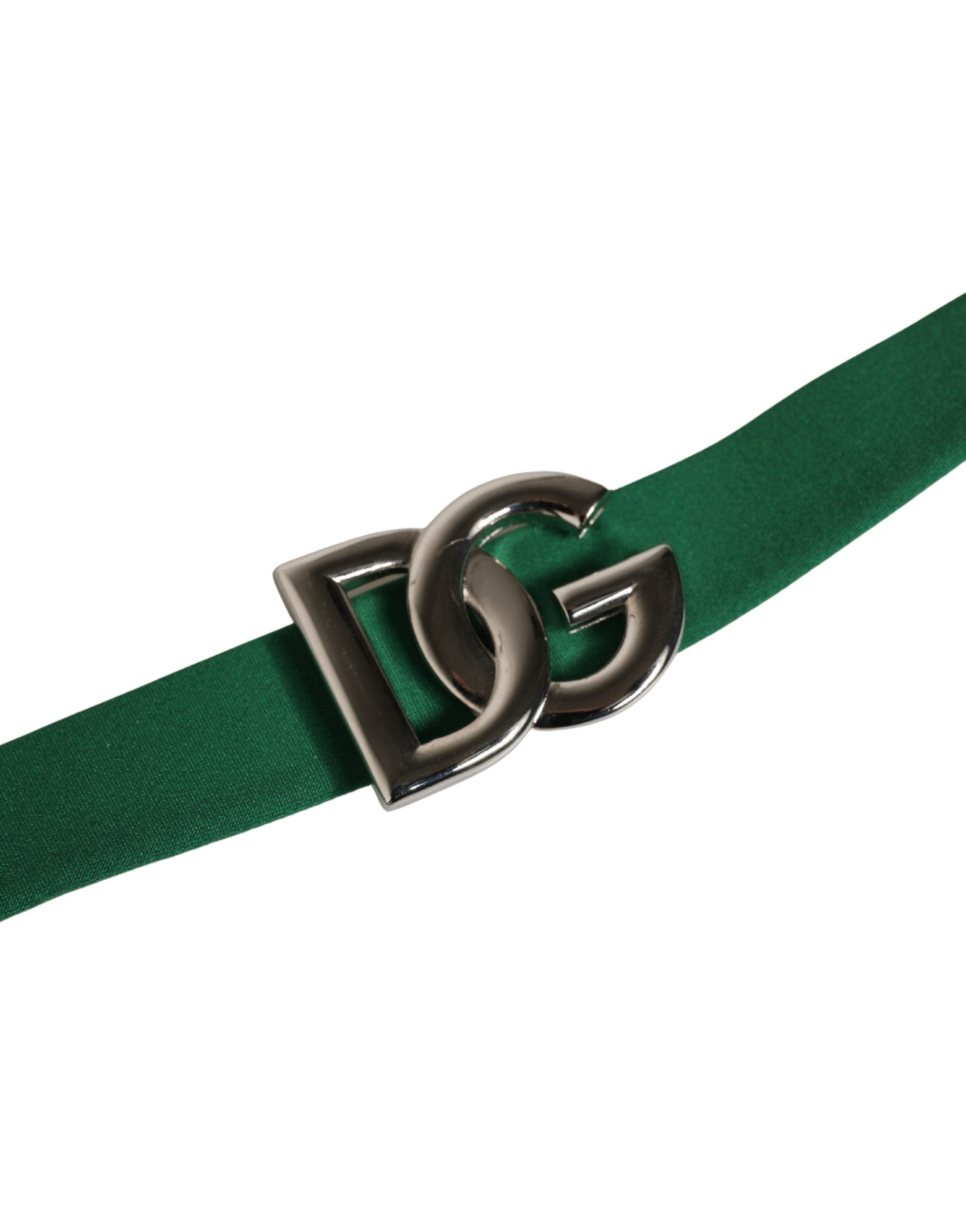 Dolce & Gabbana Grüne Logo-Plakette Nylon Slip Unterwäsche