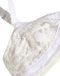 Dolce & Gabbana Weißer Baumwoll-Bralette-BH mit Spitze, ohne Bügel