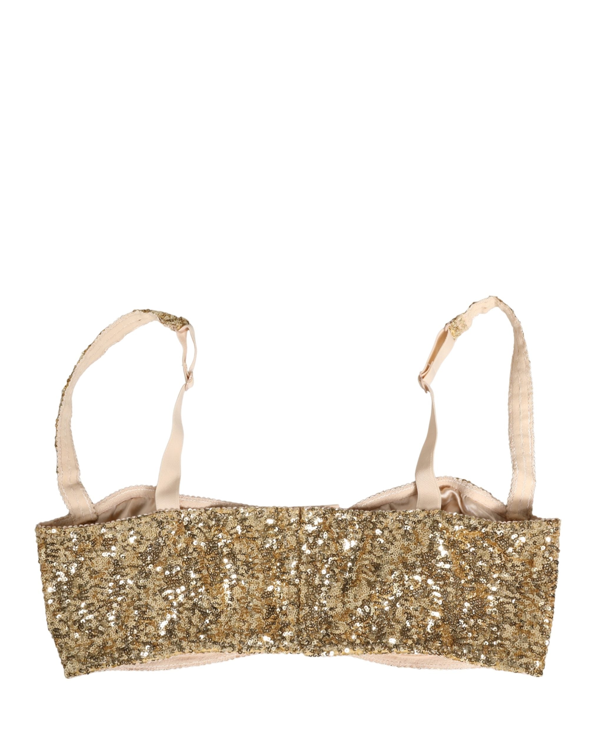 Dolce & Gabbana Gold Pailletten BH mit Bügel und leichter Polsterung