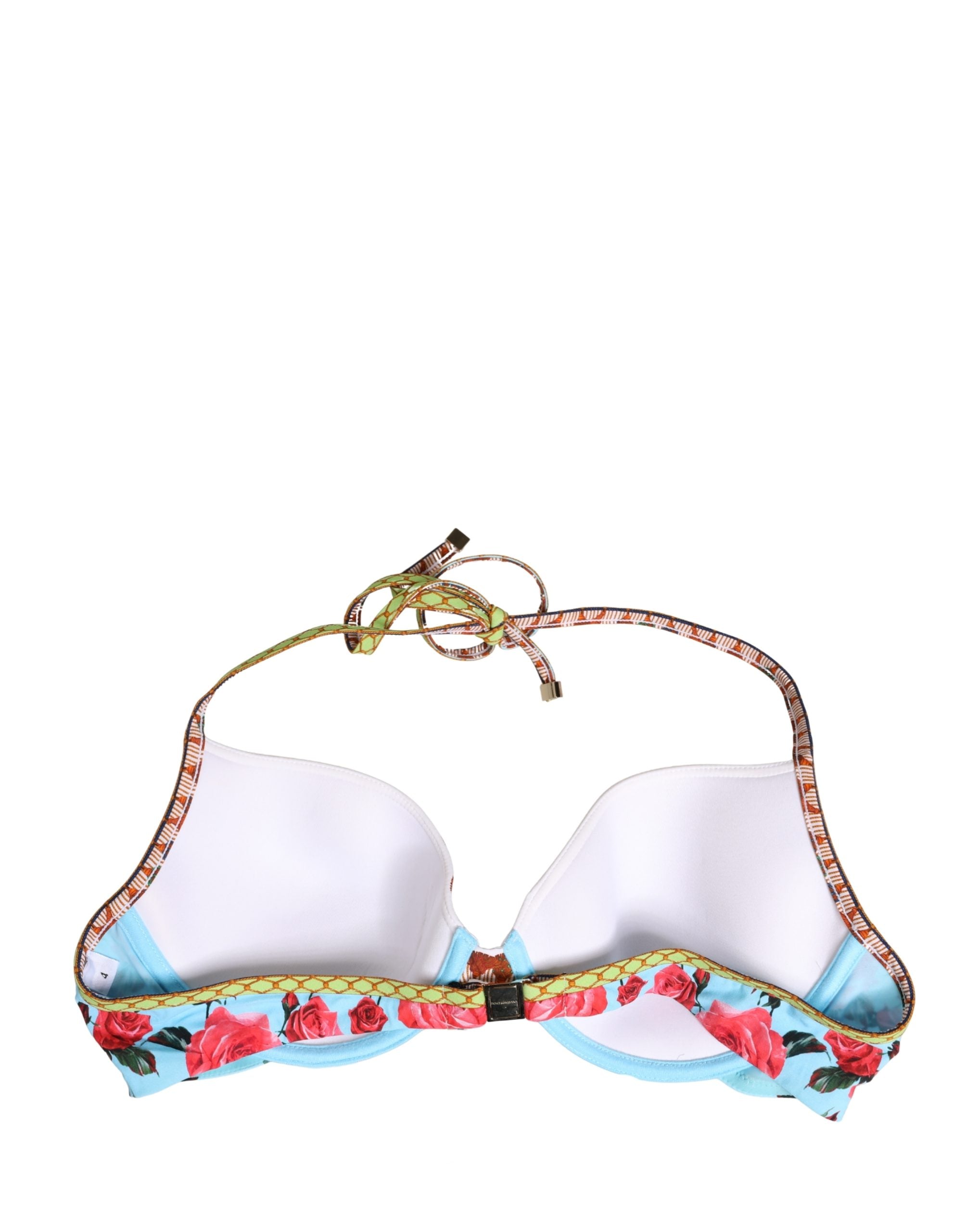 Dolce & Gabbana Bikini-Oberteil mit mehrfarbigem Blumenprint und Neckholder-Bindung