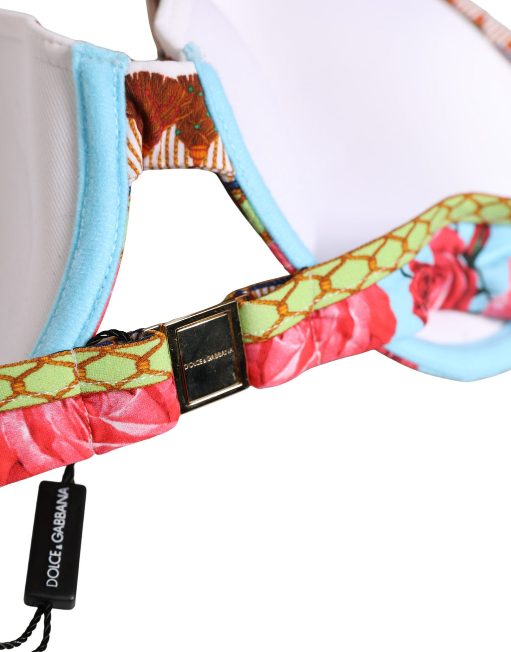 Dolce & Gabbana Bikini-Oberteil mit mehrfarbigem Blumenprint und Neckholder-Bindung