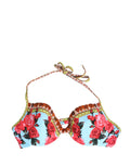 Dolce & Gabbana Bikini-Oberteil mit mehrfarbigem Blumenprint und Neckholder-Bindung