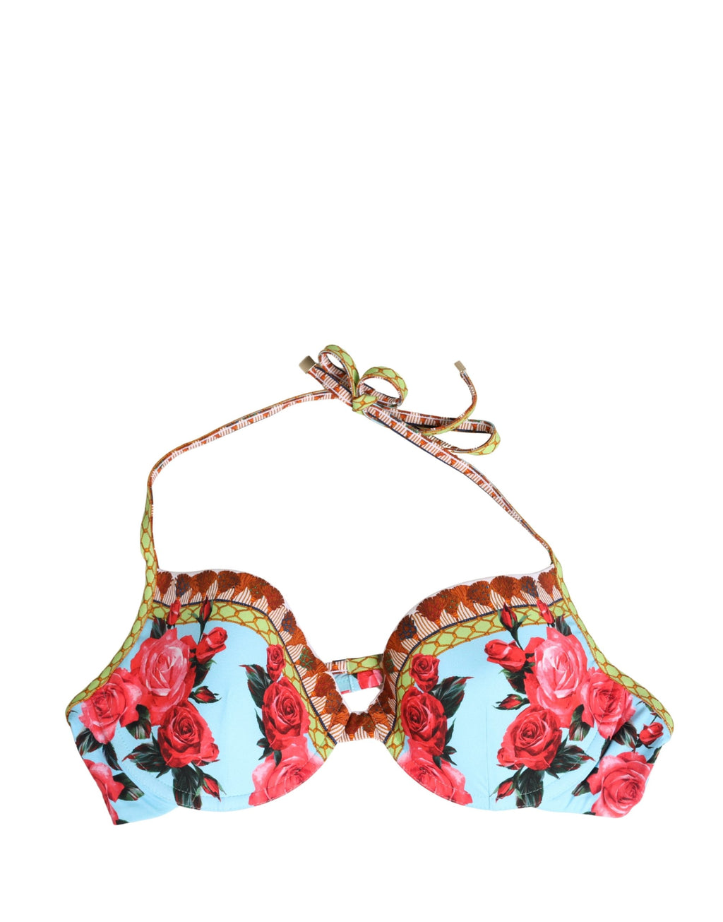 Dolce & Gabbana Bikini-Oberteil mit mehrfarbigem Blumenprint und Neckholder-Bindung