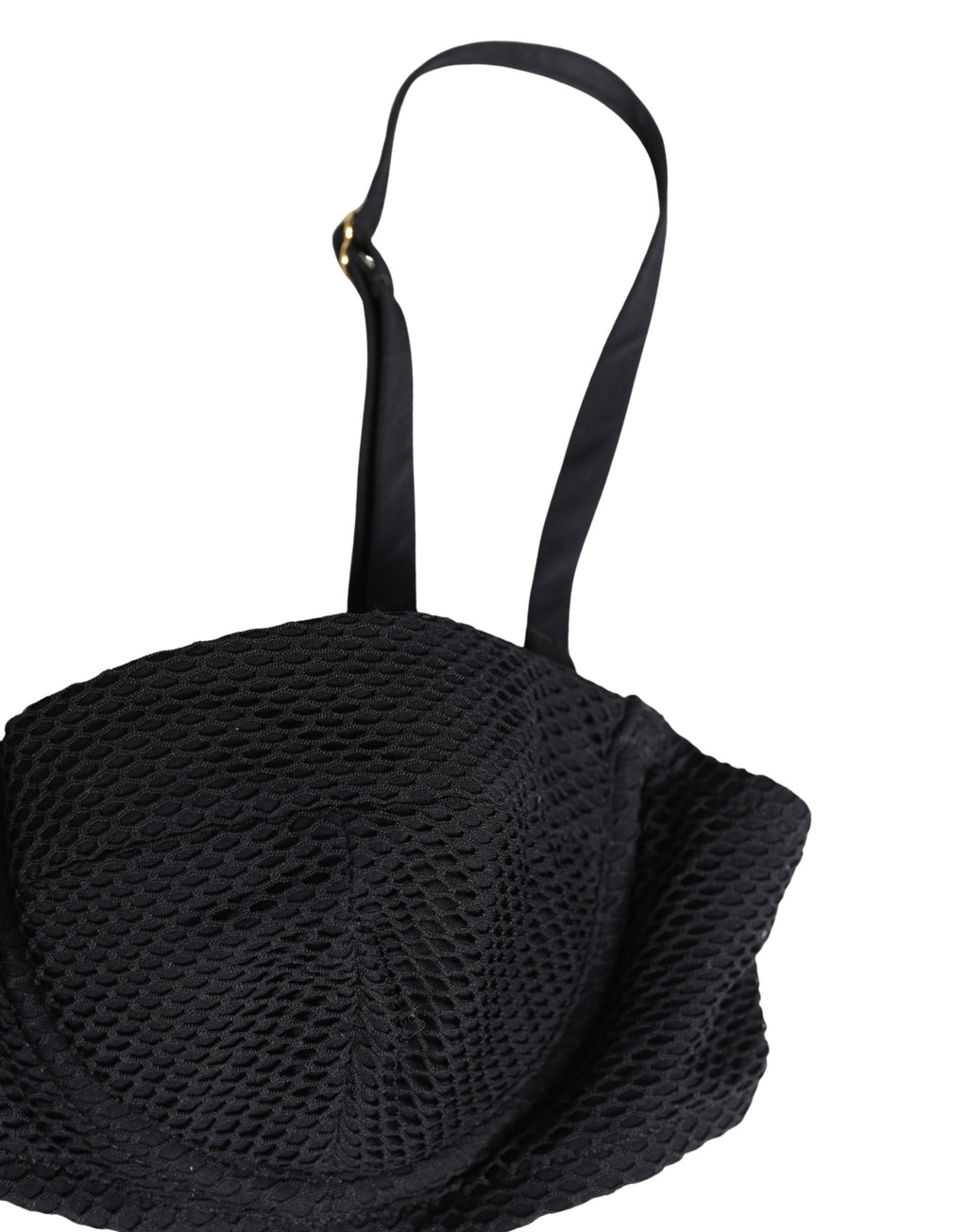 Dolce & Gabbana Schwarzer wattierter Balconette-BH aus Nylon