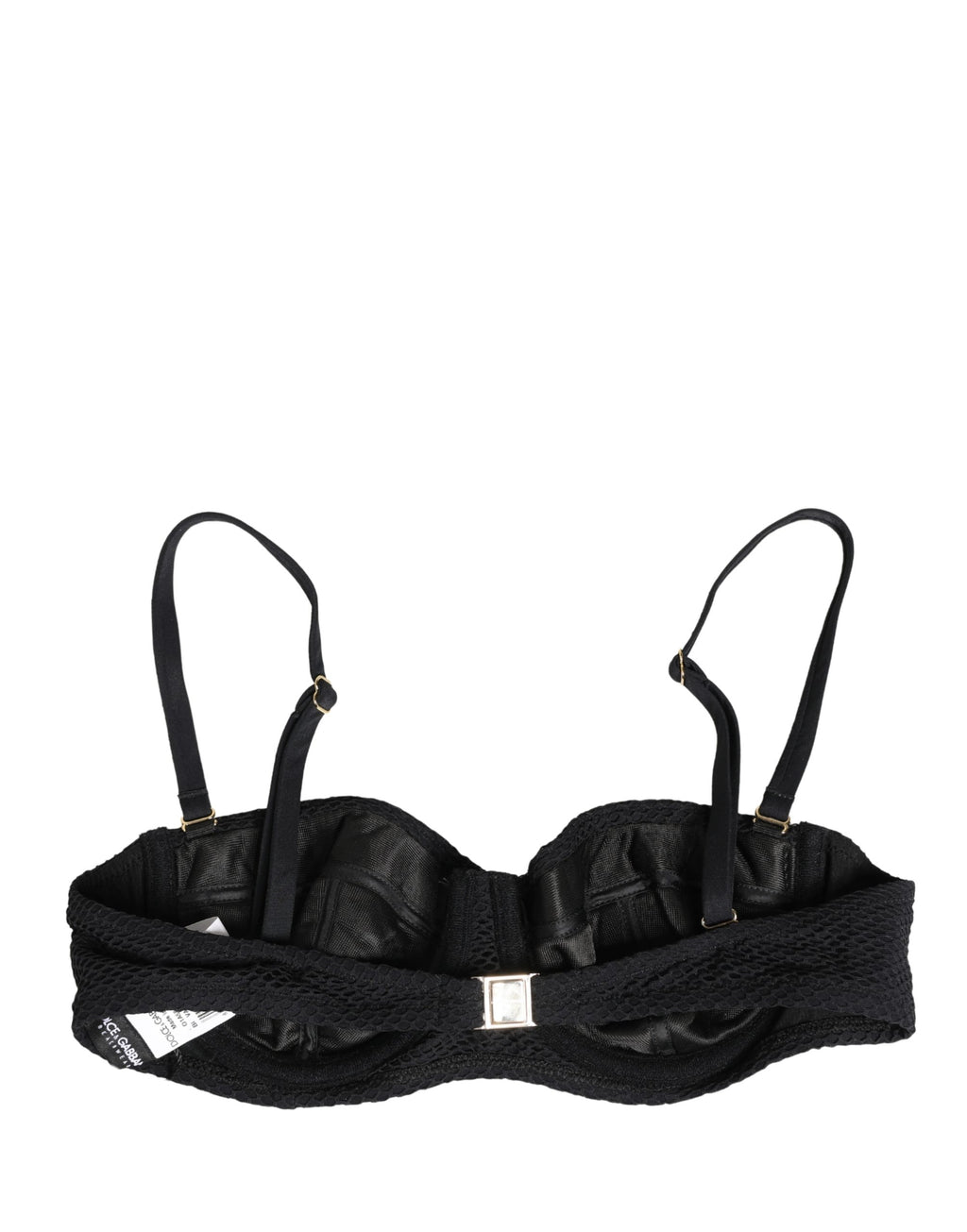 Dolce & Gabbana Schwarzer wattierter Balconette-BH aus Nylon