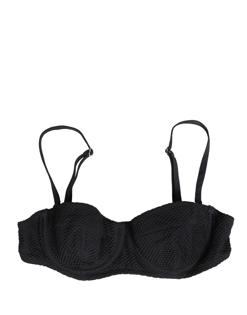 Dolce & Gabbana Schwarzer wattierter Balconette-BH aus Nylon