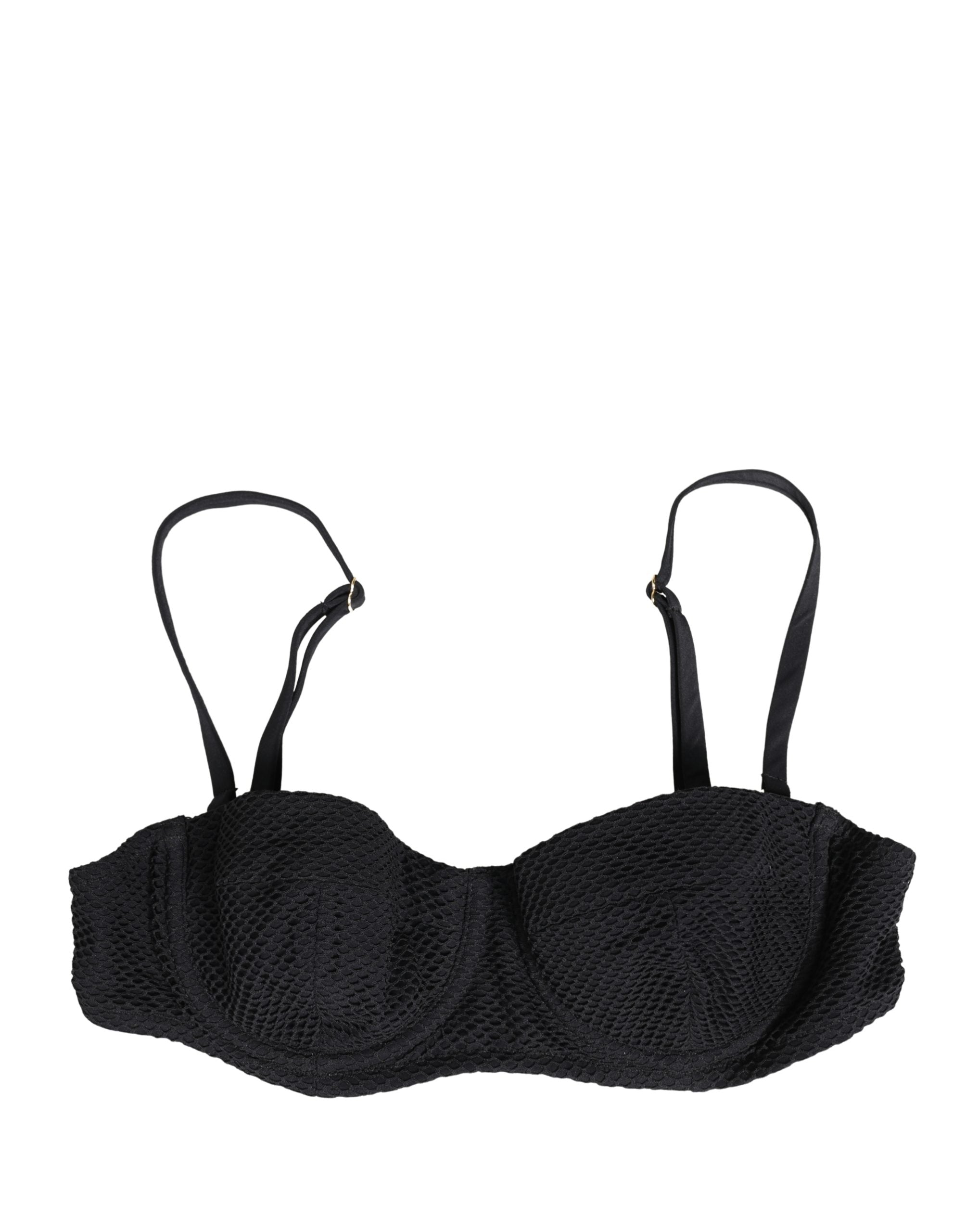 Dolce & Gabbana Schwarzer wattierter Balconette-BH aus Nylon