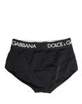 Dolce & Gabbana Schwarze Coulotte-Hose mit Logo-Bund