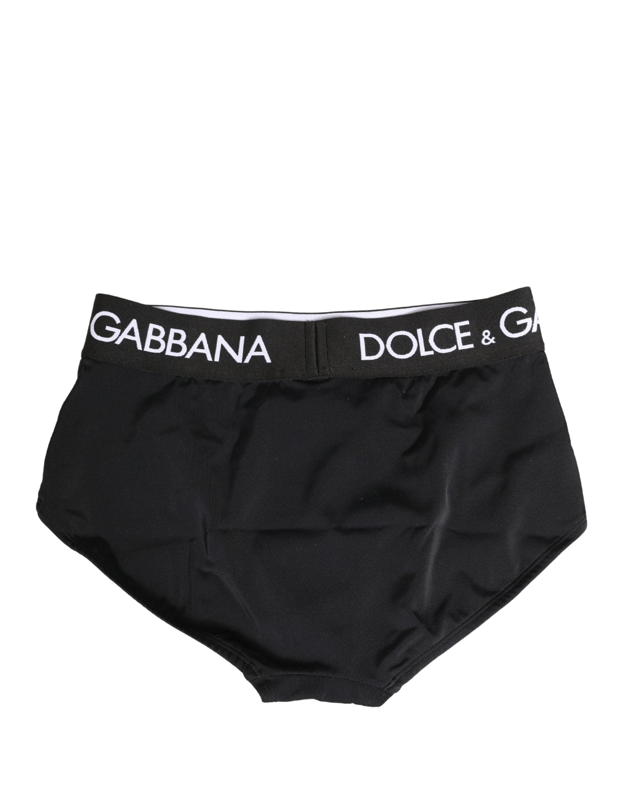 Dolce & Gabbana Schwarze Coulotte-Hose mit Logo-Bund