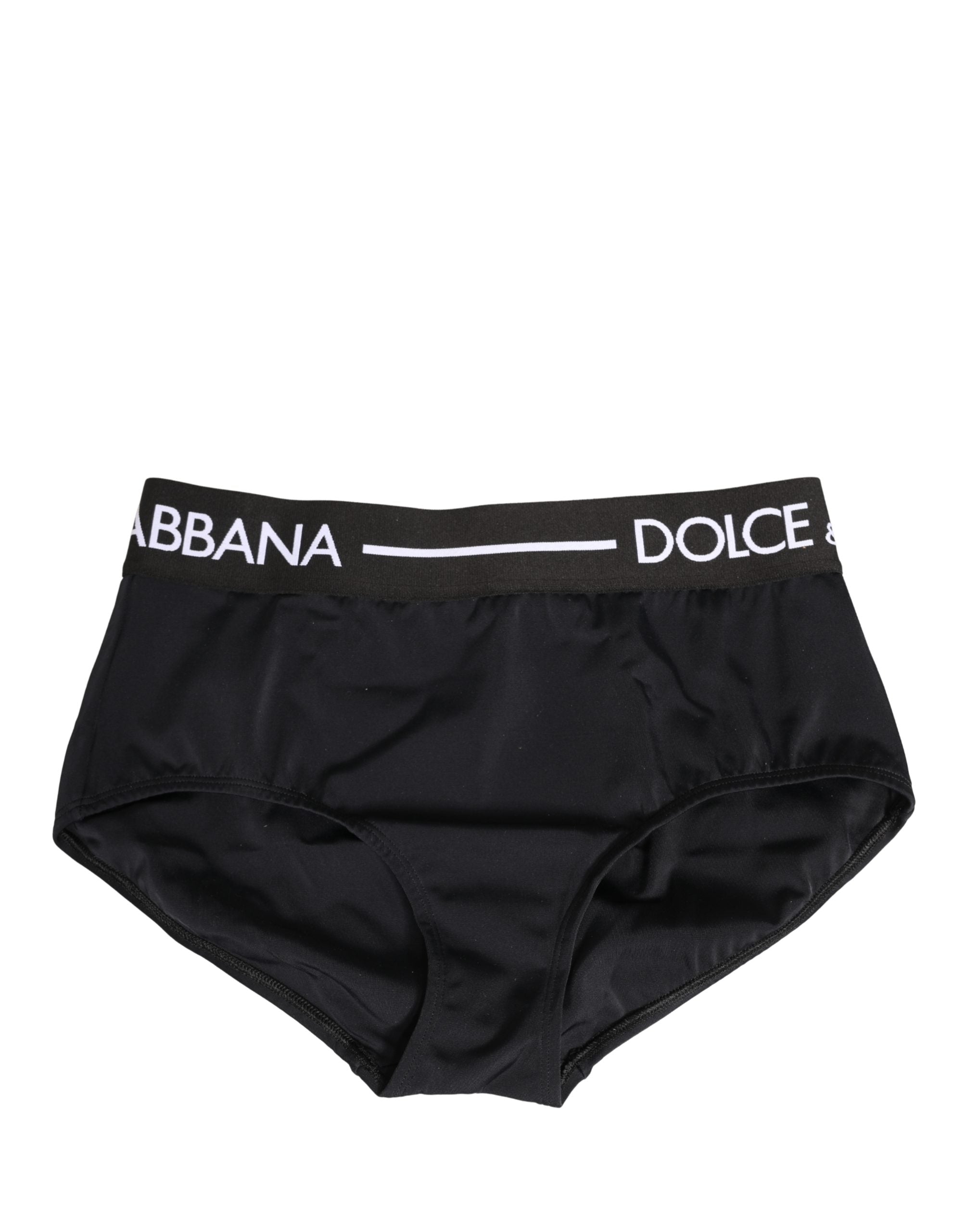 Dolce & Gabbana Schwarze Coulotte-Hose mit Logo-Bund