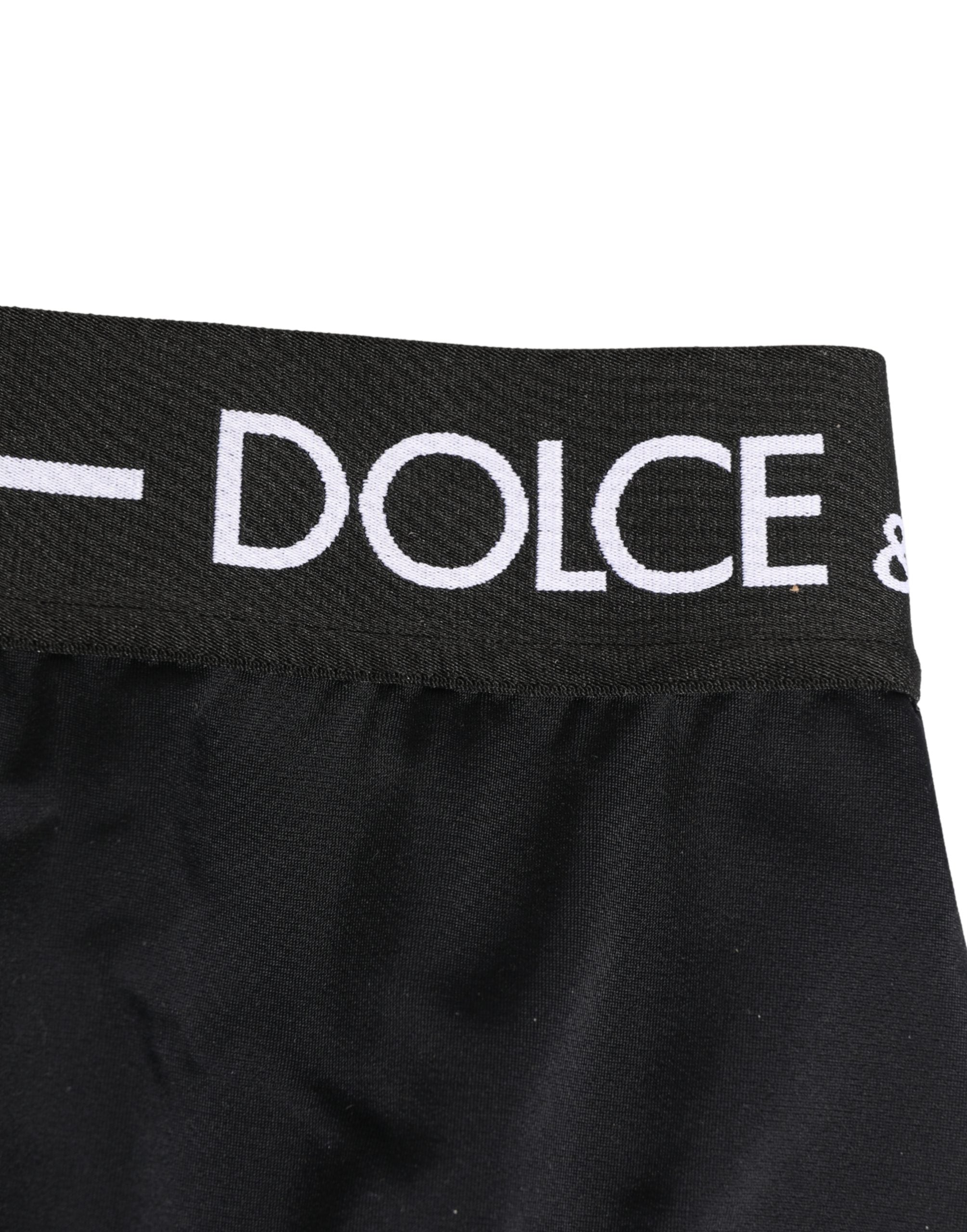 Dolce & Gabbana Schwarze Coulotte-Hose mit Logo-Bund