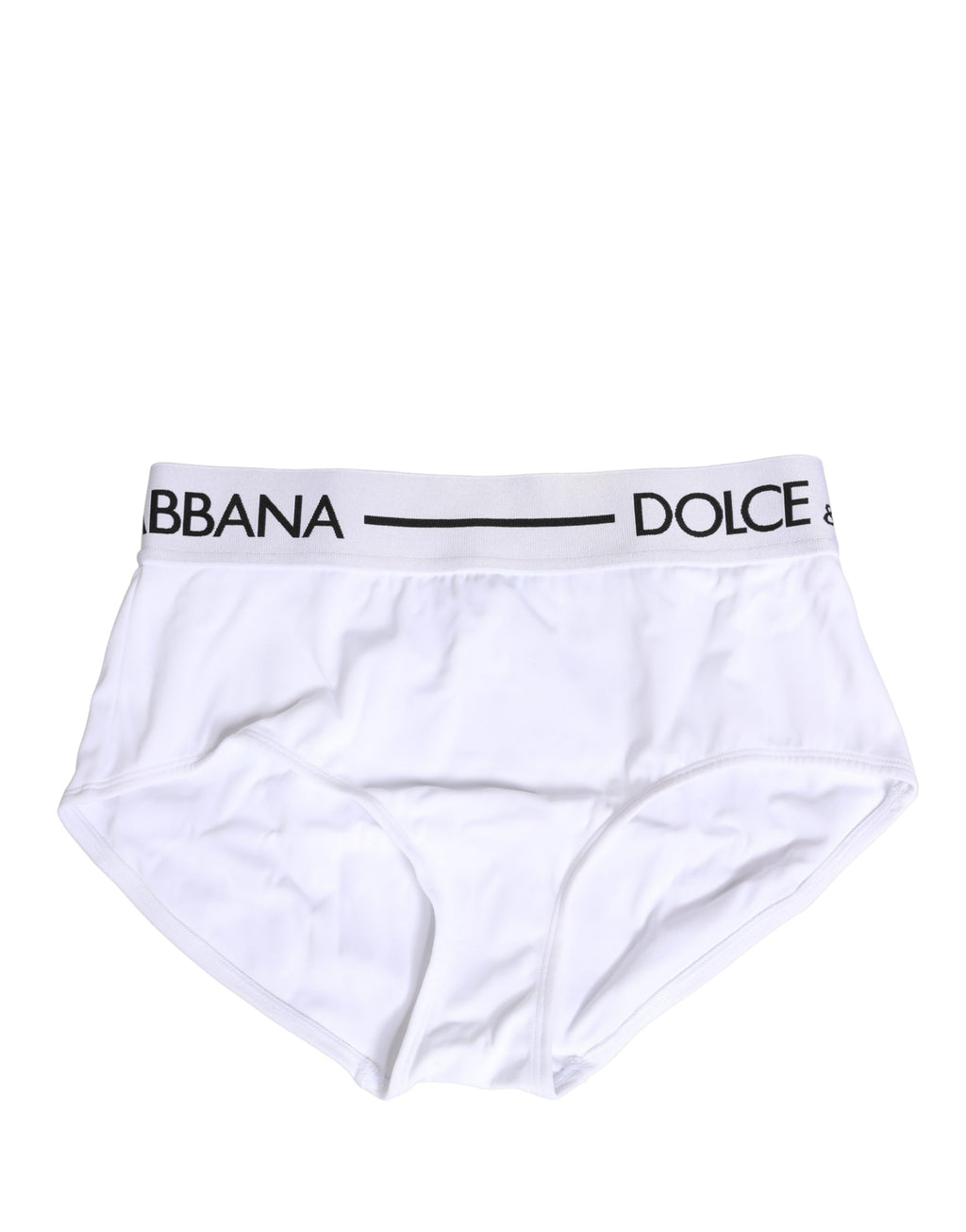 Dolce & Gabbana Weiße Panty mit Logo-Bund aus Nylon