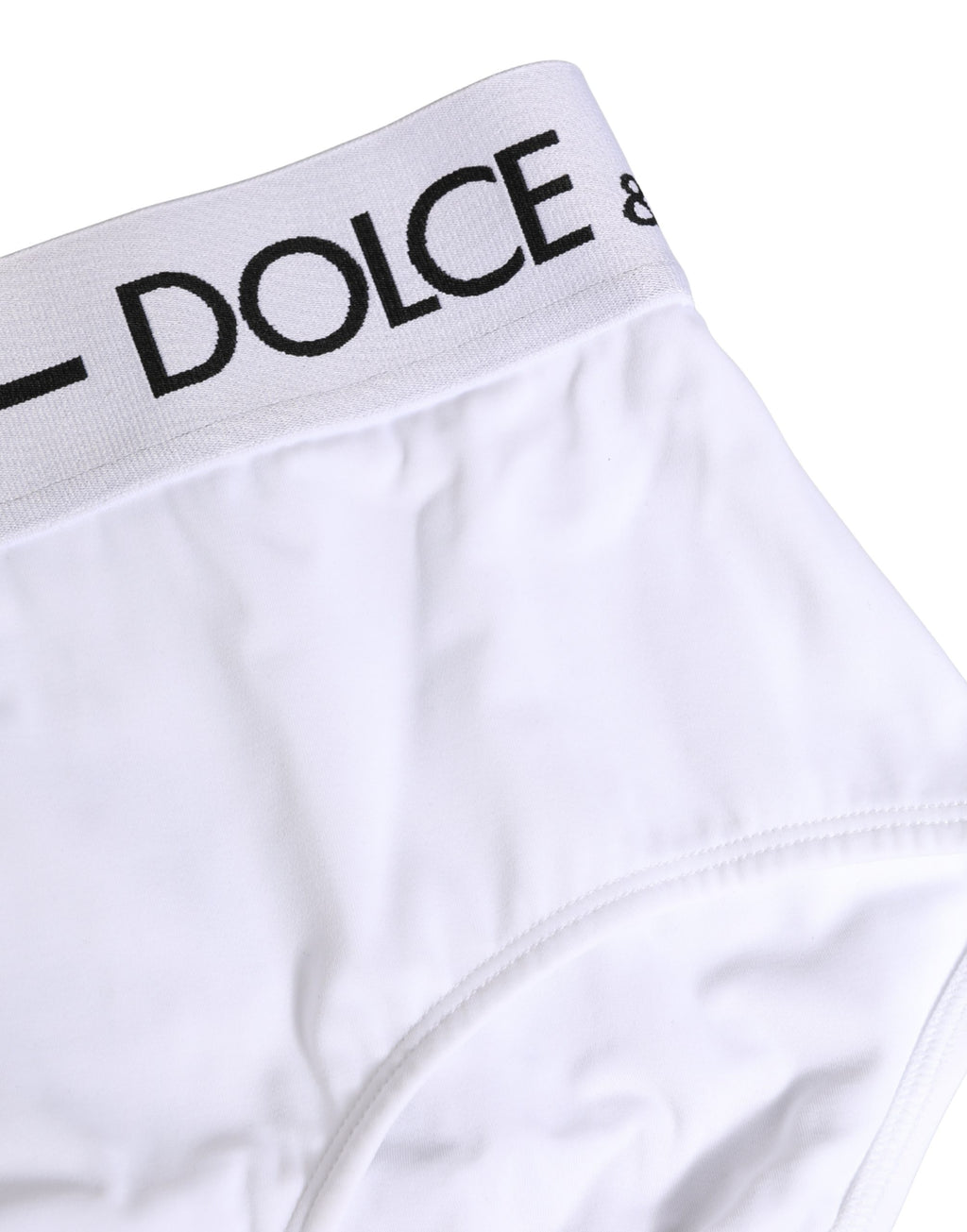 Dolce & Gabbana Weiße Panty mit Logo-Bund aus Nylon