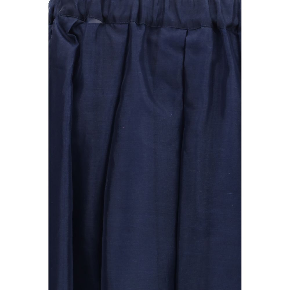 Max Mara Blauer Baumwoll-Maxirock