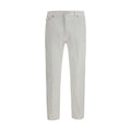 PT Torino Weiße Baumwoll-Tapered Jeans