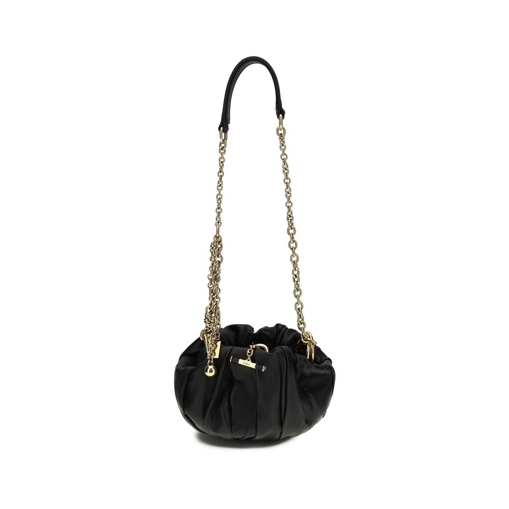 Chloé Schwarze Lammleder Schultertasche Ovis Aries Aries