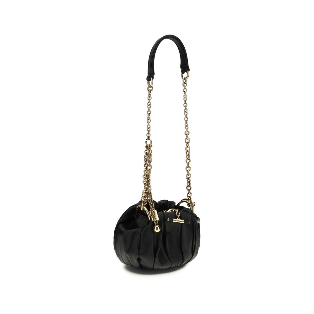 Chloé Schwarze Lammleder Schultertasche Ovis Aries Aries