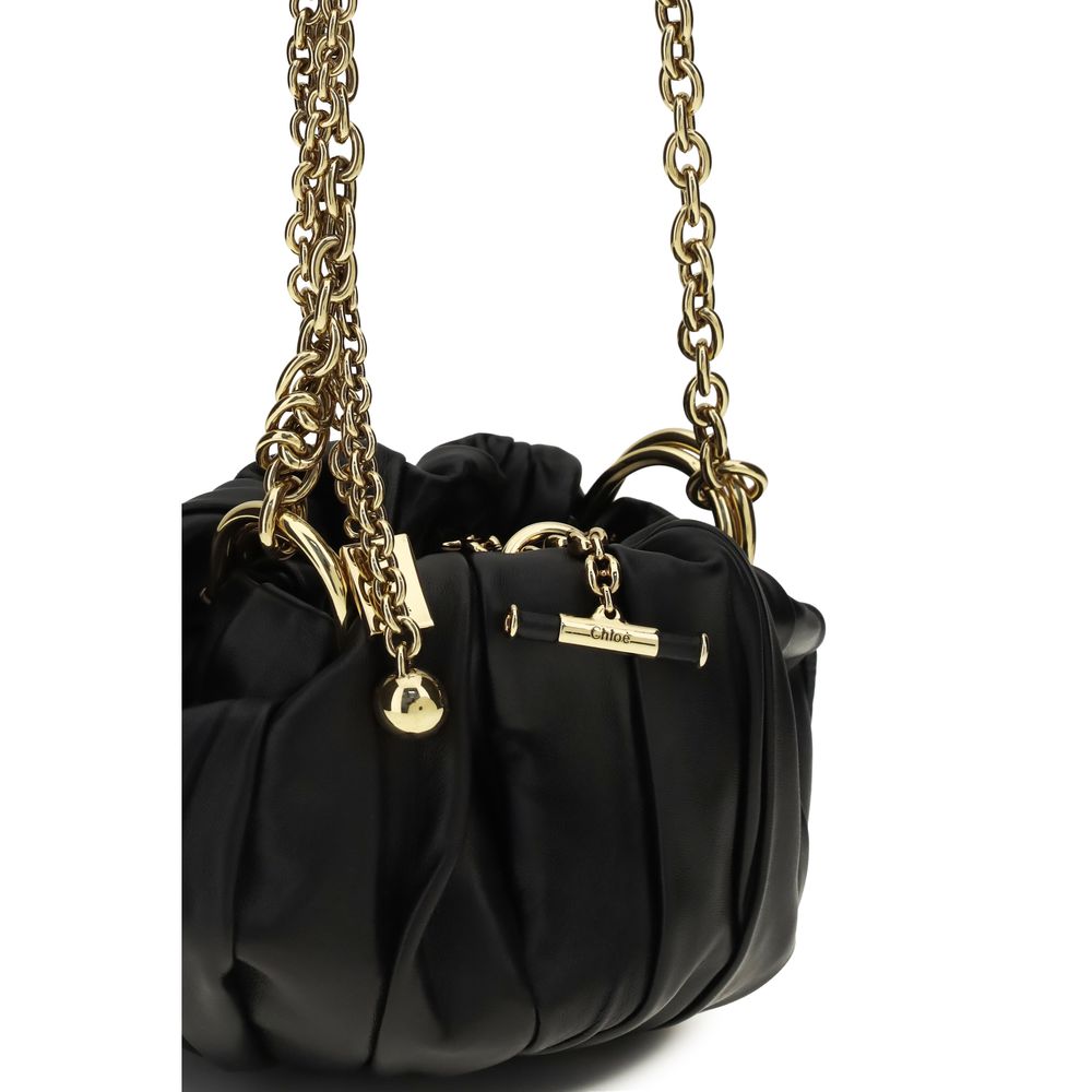 Chloé Schwarze Lammleder Schultertasche Ovis Aries Aries