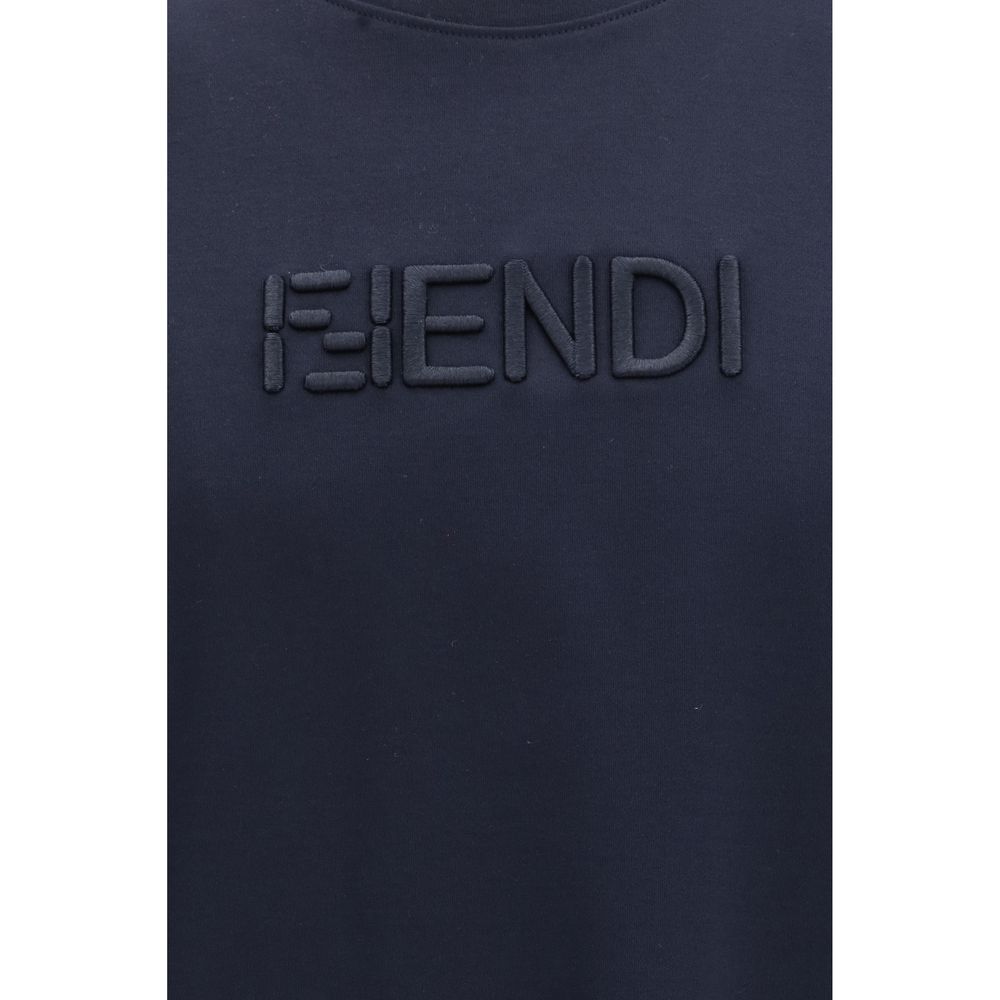 Fendi Blaues Baumwoll-T-Shirt