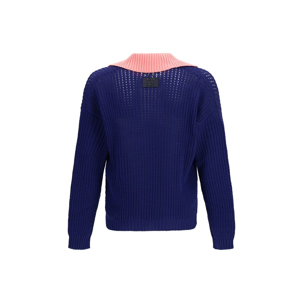 Fendi Blue Cotton Sweater