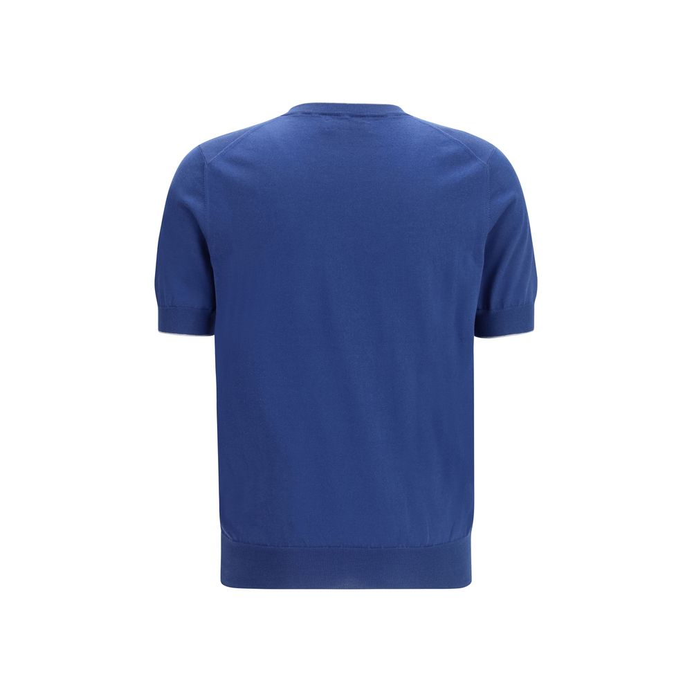 Brunello Cucinelli Blaues Baumwoll-T-Shirt