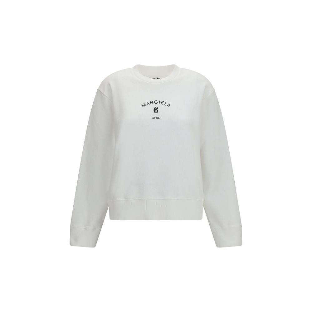 MM6 Weißes Baumwoll-Sweatshirt