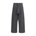 R13 Graue Leinenjeans im Relaxed Fit