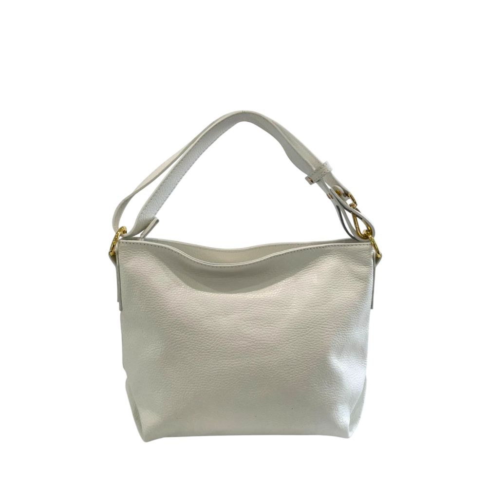 Baldinini Trend Weiße Clutch aus Kuhfell