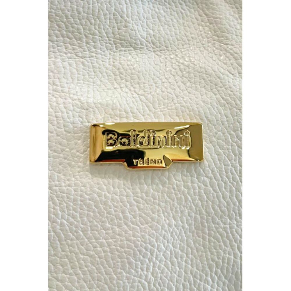 Baldinini Trend Weiße Clutch aus Kuhfell