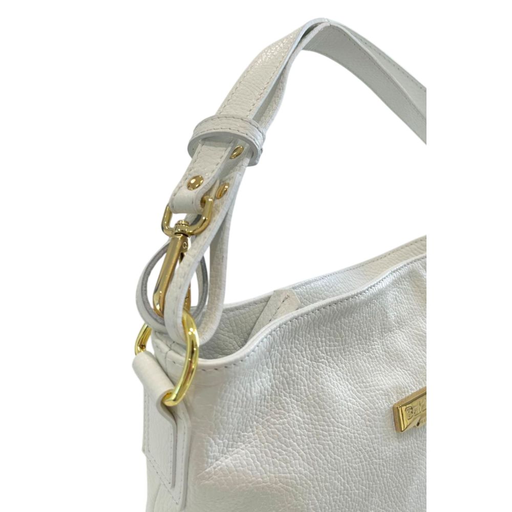 Baldinini Trend Weiße Clutch aus Kuhfell
