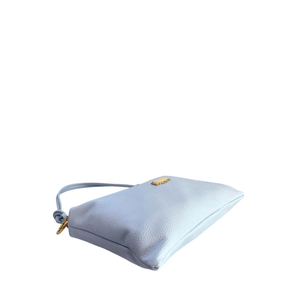 Baldinini Trend Blue Cowhide Leather Clutch