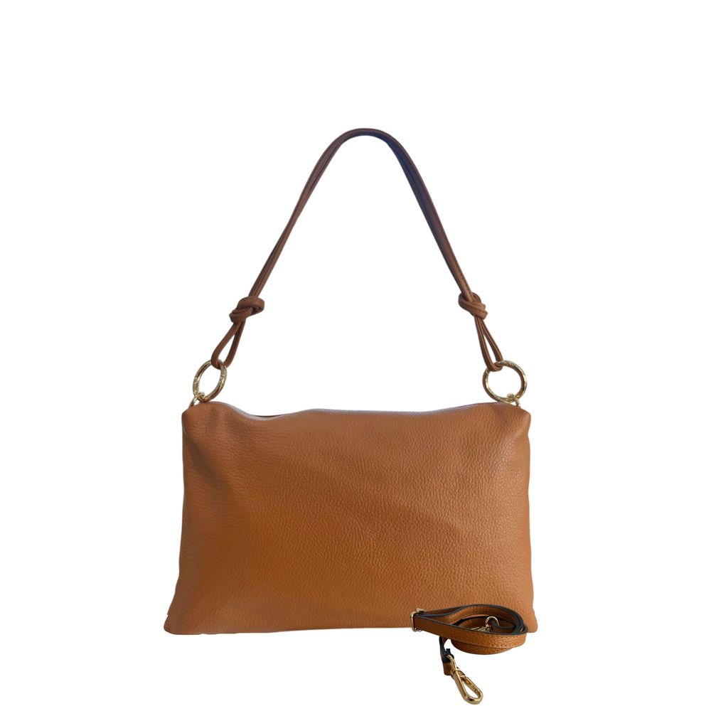 Baldinini Trend Braune Clutch aus Rindsleder