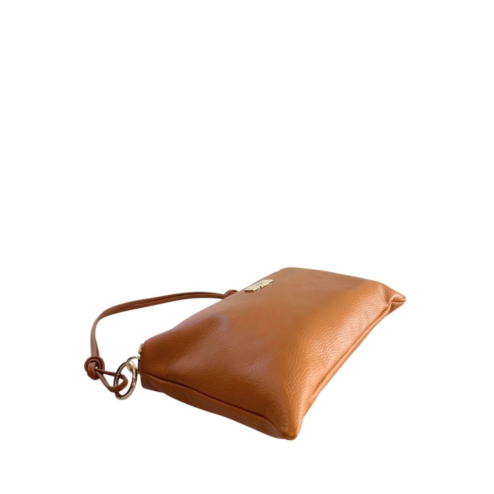 Baldinini Trend Braune Clutch aus Rindsleder