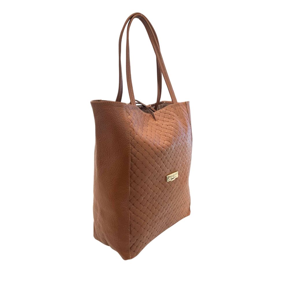 Baldinini Trend Brown Cowhide Clutch