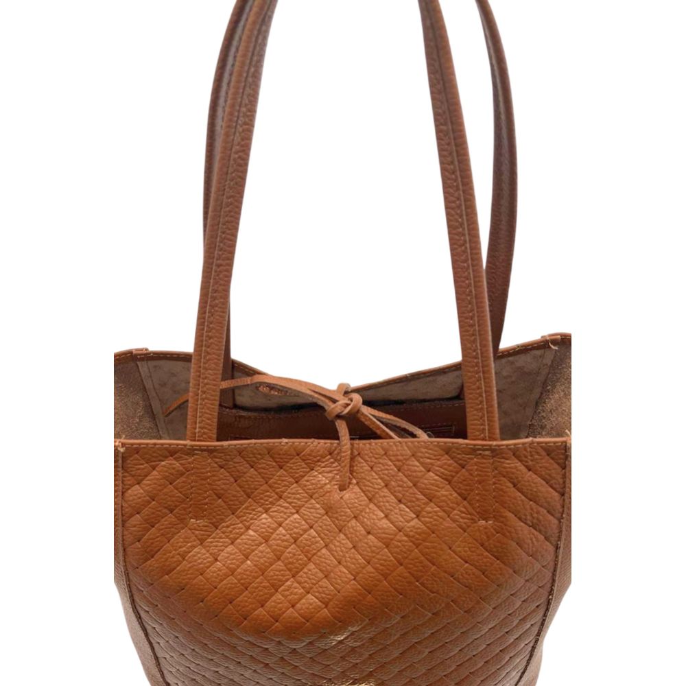 Baldinini Trend Brown Cowhide Clutch