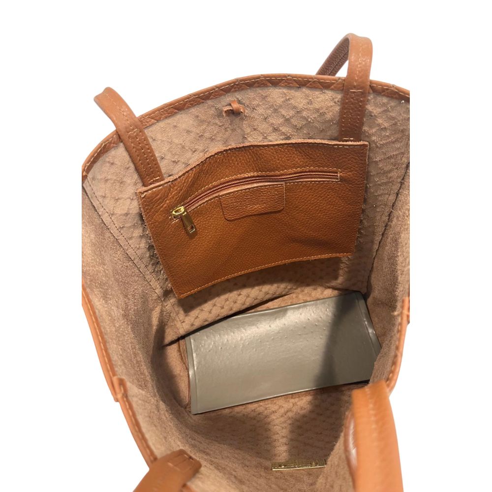 Baldinini Trend Brown Cowhide Clutch