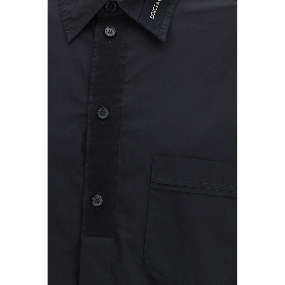 Dolce & Gabbana Schwarzes Baumwollhemd