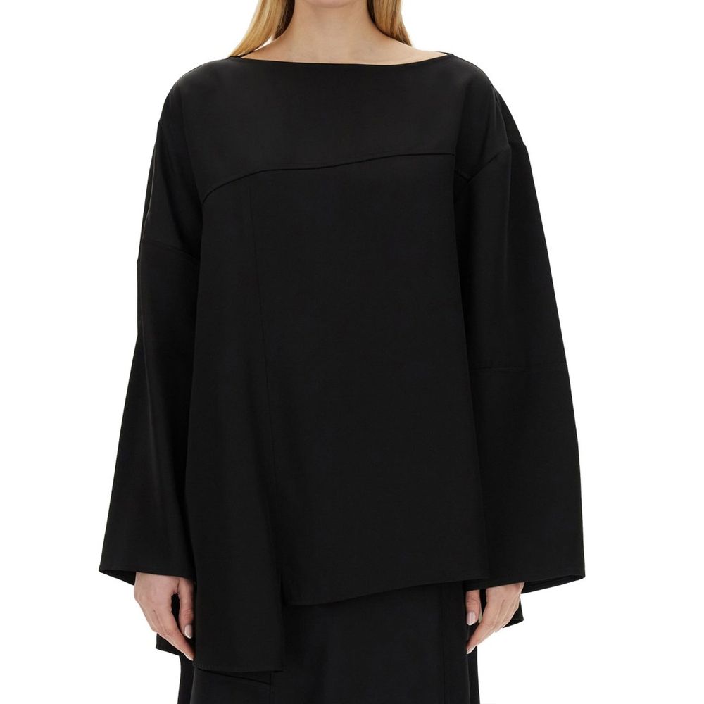 Jil Sander Schwarze Seidenbluse