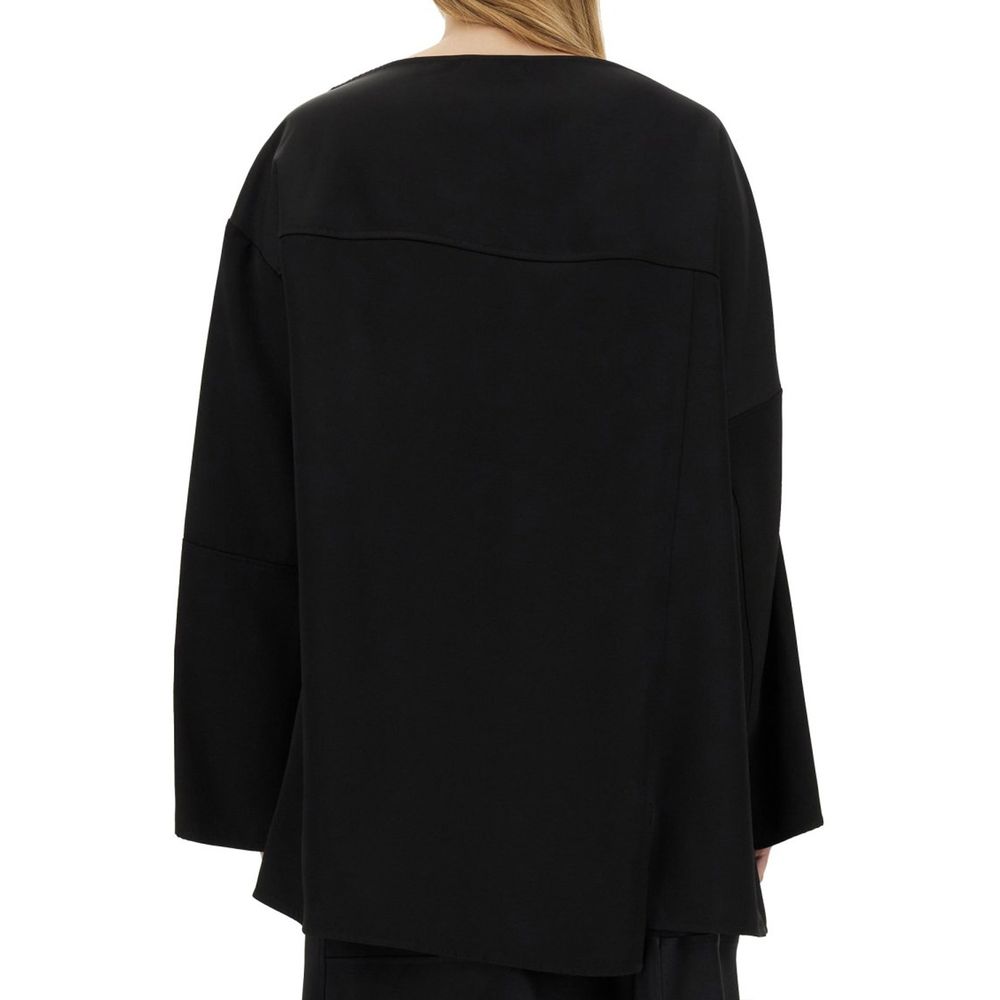 Jil Sander Schwarze Seidenbluse