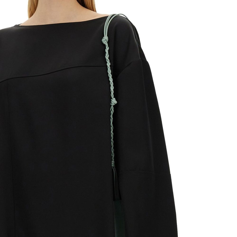 Jil Sander Schwarze Seidenbluse