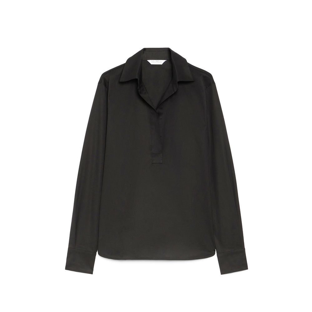 Max Mara Schwarzes Baumwollhemd