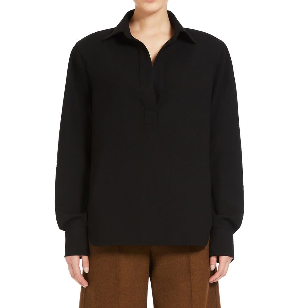 Max Mara Schwarzes Baumwollhemd