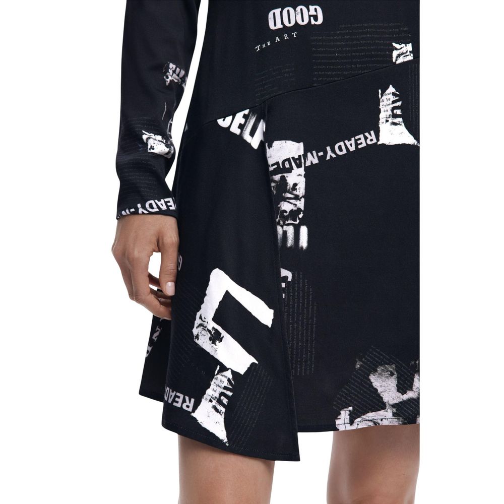 Desigual Schwarzes Viskose-Kurzkleid