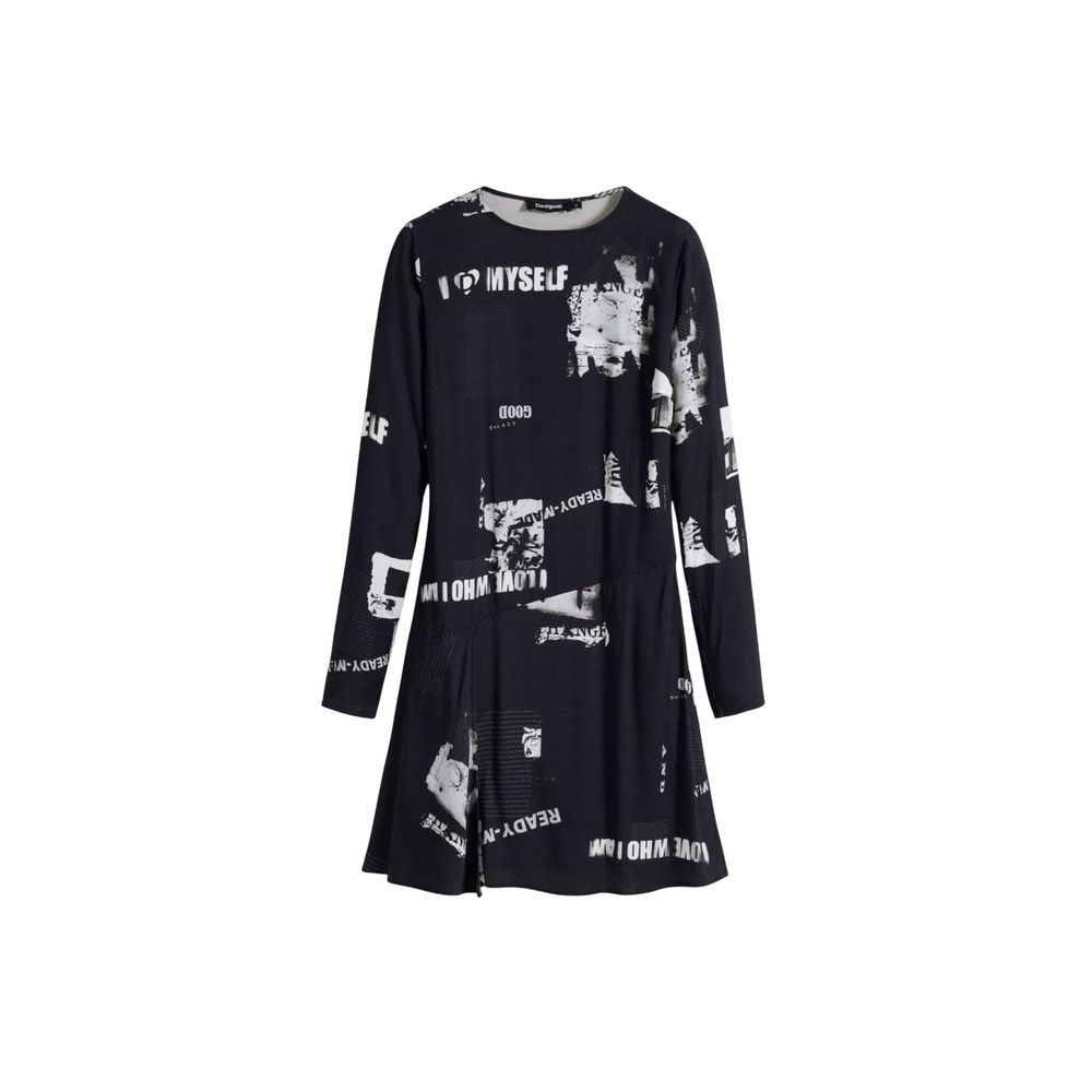 Desigual Schwarzes Viskose-Kurzkleid