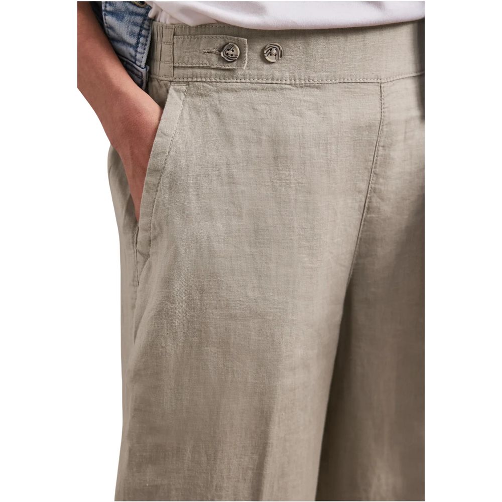 Street One Beige Leinen Freizeithose