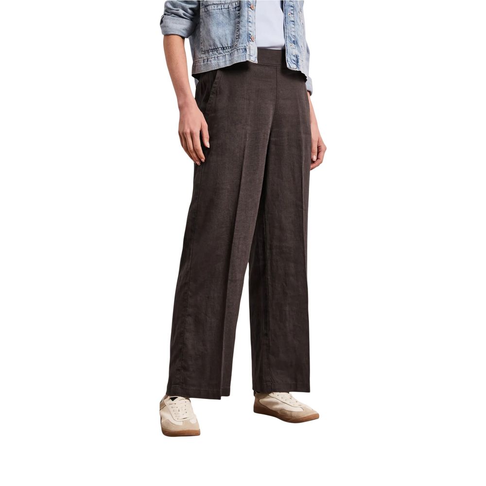 Street One Brown Linen Trousers Casual
