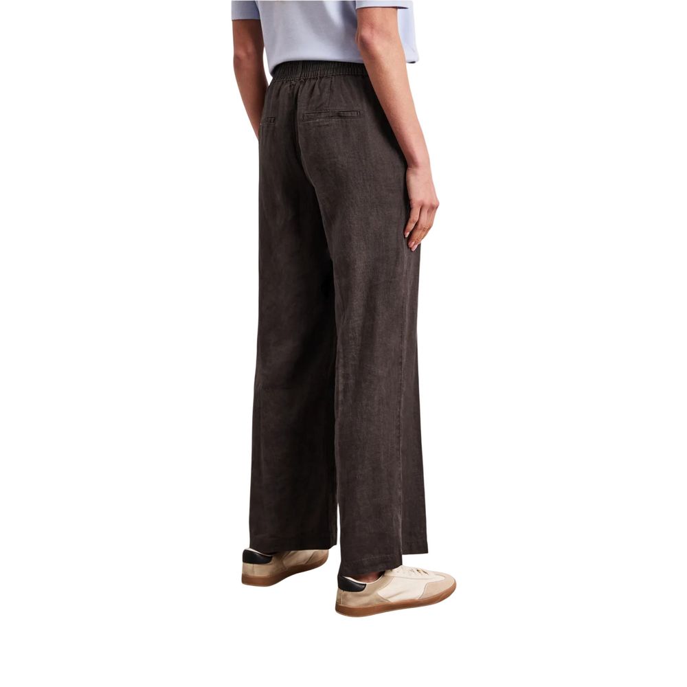 Street One Brown Linen Trousers Casual